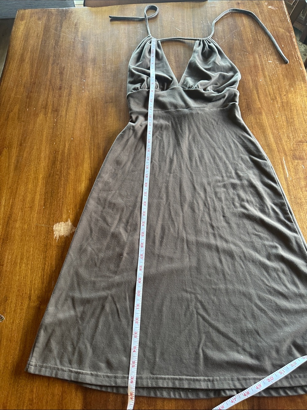 Susana Monaco Strapless Brown Halter Midi Dress - Picture 3 of 6